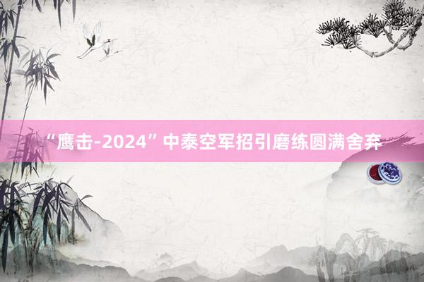 “鹰击-2024”中泰空军招引磨练圆满舍弃