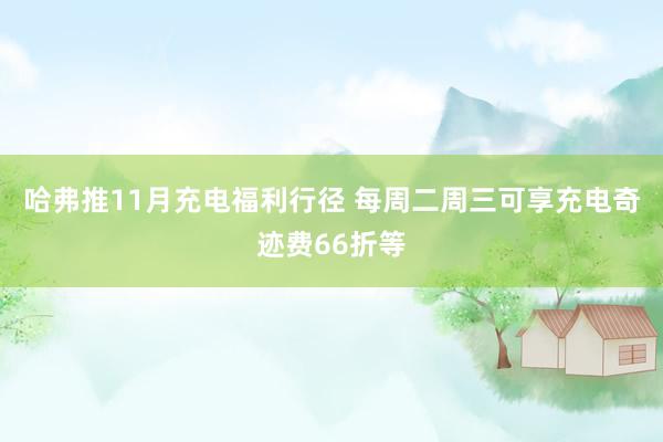 哈弗推11月充电福利行径 每周二周三可享充电奇迹费66折等